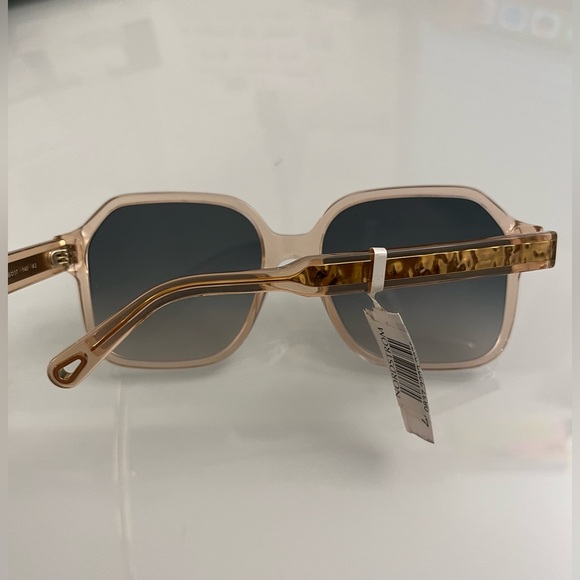 CHLOE WILLOW 56mm Oversized Square Sunglasses in Peach MSRP$420 Rare Find - Picture 6 of 12